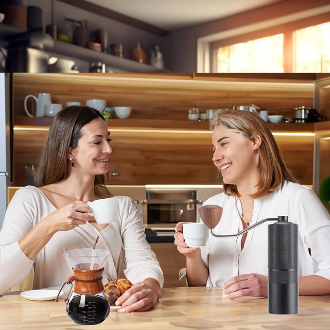 Popsweet C38 Manual Coffee Grinder With Detachable Stainless Steel Tapered Outer Burrs, Grinder 400 pounds Coffee Beans, 36 Manual Adjustable Espresso Grinder, Perfect For Homes, Offices, And Camping