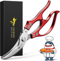 MAD SHARK Heavy Duty Poultry Shears,Spring Loaded Butterfly Meat Scissors | Non-Slip Handle Kitchen Shears, Safety Lock, All Purpose Kitchen Scissors for Chicken, Meat Cutting, Turkey, Fish, Vegetables