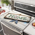 HOMETITUTE Spring Stove Top Covers for Electric Stove 28x20 Inches Rustic HOME Sign Heat Resistant Glass Cooktop Protector Pad Decorative Stovetop Cover for Kitchen Coffee Bar Decor