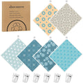 6 Pack Swedish Dishcloths for Kitchen, Geometric Pattern Swedish Rags | Dish Towels with Clips, Reusable Paper Towels Washable Absorbent for Home Housewarming Cleaning Gifts for Hostess