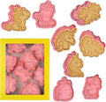 8 Piece Unicorn Cookie Cutters With Plunger Stamps Set, Biscuit Molds | Different Shapes Unicorn Shape Embossing Cookie Stamp With Unicorn Head For Biscuit Fondant Cheese Baking