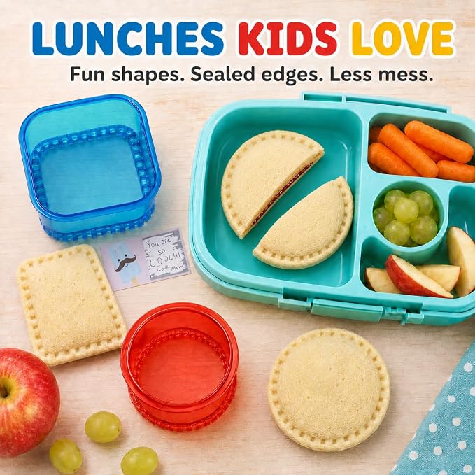Bento Box Accessories - Crustable Sandwich cutters for kids - Uncrustable Sandwich Cutter and Sealer -School Lunch Accessories