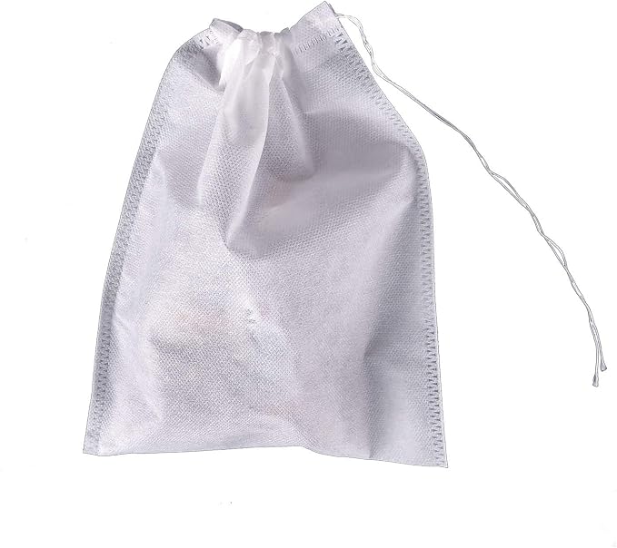 8" x 10" Tea Bags DIY Disposable Bag Reusable Tea Bags for Loose Tea Empty Drawstring Seal String Bag Non Woven for Coffee Cook Bath Desiccant 100 Pcs