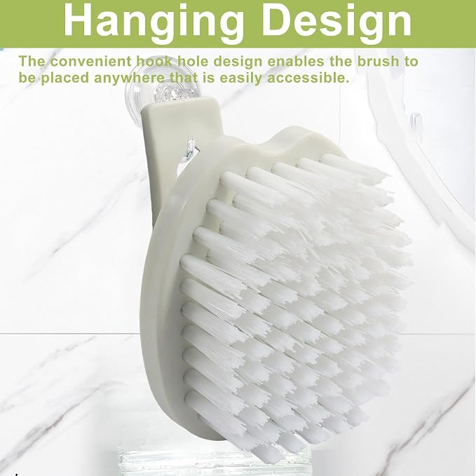 Vegetable Scrubber Brush, 3 Pack | Stiff Bristles, For Fruits/Potatoes/Carrots, Green+White+Red