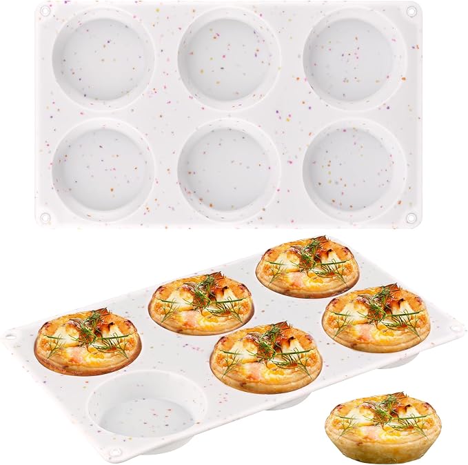 2 Pack Muffin Top Pans, Silicone Egg Molds for Breakfast Sandwiches 3 Inch Round Baking Pan for English Muffins, Egg Bites, Hamburger Bun, Corn Bread, Whoopie Pies, Tarts