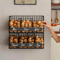 Egg Holder Countertop,Metal Egg Rack with Adjustable Dividers & DIY Labels | 2-Tier Stackable Wire Baskets, XXL Egg Basket for Gathering Fresh Eggs - Wall-Mounted Egg Storage, Chicken Coop Accessories
