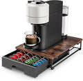 EVERIE Wooden Coffee Pod Storage Drawer for Nespresso VertuoLine Capsules, Large Capacity Countertop Coffee Station Organizer, Rustic Brown
