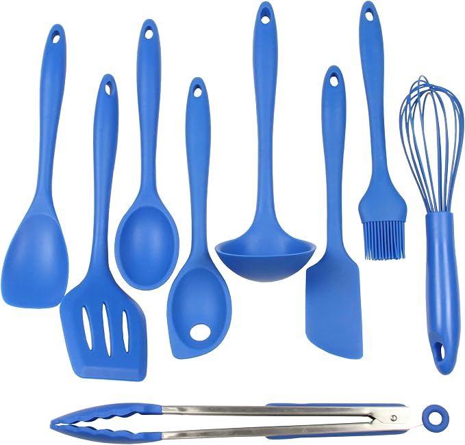 Chef Craft Premium Silicone Cooking Tongs, 12 inch, Blue