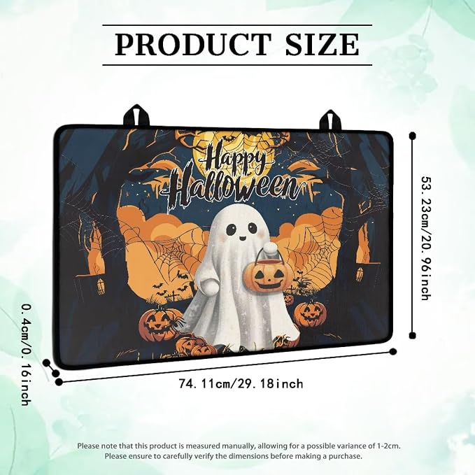 Happy Halloween Stove Top Dust Cover, Anti Scalding Flat Range Stove Top Protector, Elastic Dish Drying Mats for Kitchen, Induction Cooktop Cover with Two Hook 30 x 21 Inch