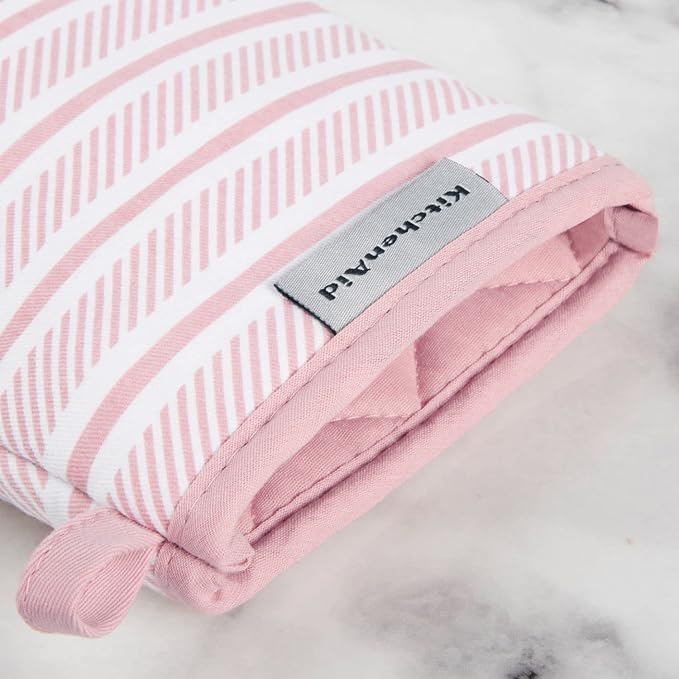 KitchenAid Albany Mini Oven Mitt 2-Pack Set, Dried Rose, 5.5"x8"
