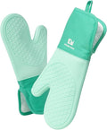 Kitchen Mama UltraShield Silicone Oven Mitts, Teal | Heat Resistant, Non-Slip Surface, Waterproof, Flexible, Durable