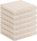Homaxy 100% Cotton Terry Kitchen Towels, 6 Pack, Beige | Ultra Soft and Absorbent Dish Towels for Kitchen, Suitable for Drying and Washing Dishes