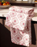 370GSM Cotton Waffle Kitchen Towels, Sakura | Pure Cotton, Sustainable, Waffle Weave, Terry Cloth, Highly Absorbent, Decorative, 16"x25", with Hanging Loop