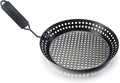 Outset Grill Skillet With Removable Handle, Non-Stick 12" Round Grill Pan | Easy To Cook On & Clean | Detachable Handle So The Pan Can Be Used On The Grill Or Oven | Perfect For Seafood, Veggies & Meat