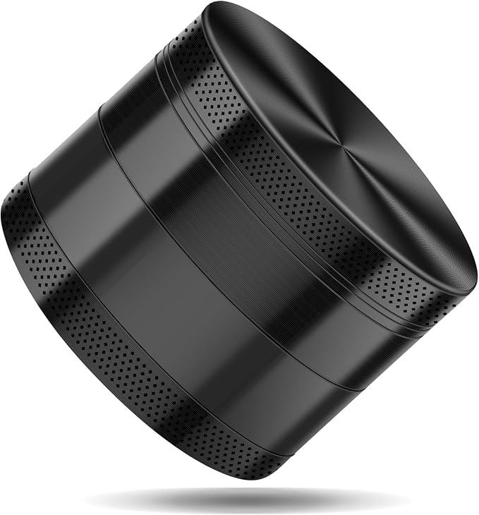 2.5-inch Grinder, Heavy-Duty Aluminum Construction, Smooth Grinding—Kitchen Essential (Black)