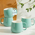 Teocera 16oz Ceramic Coffee Mugs Set of 4 – Stackable Latte Cups, Microwave, Dishwasher & Oven Safe – Ideal for Coffee, Cappuccino, Hot Chocolate, Housewarming Gifts, Mint Green