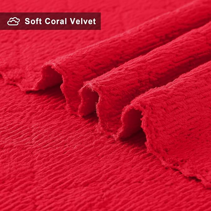 Homaxy 12 Pack Super Soft Absorbent Dish Towels, 10" x 20", Red | Coral Velvet, Nonstick Oil Fast Drying Microfiber Cleaning Cloth, No Lint Dishcloths for washing and drying