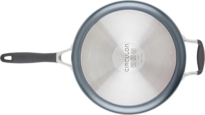 Circulon A1 Series with ScratchDefense Nonstick Induction Cookware, Large Saute Pan with Lid, Nonstick Pan, 5-Quart, Graphite