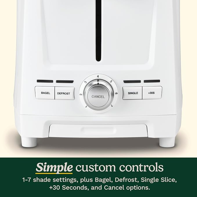 Cuisinart Core Collection 2-Slice Toaster | Extra-Long Slots for Artisan Bread, Bagel | High-Lift Quickview™ | Single Slice & Defrost Function | +30sec Toast Boost | Removable Crumb Tray, White