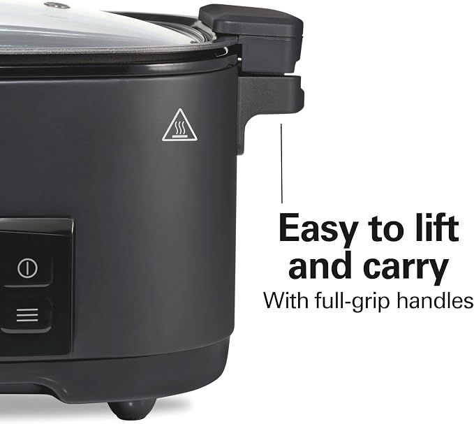 Hamilton Beach 9-in-1 6 Quart Programmable Slow Cooker | Sear, Brown, Rice, Steam, Sauté, Roast, Delay Start & Keep Warm Functions | Nonstick PFAS-Free Dishwasher Safe Crock | Black