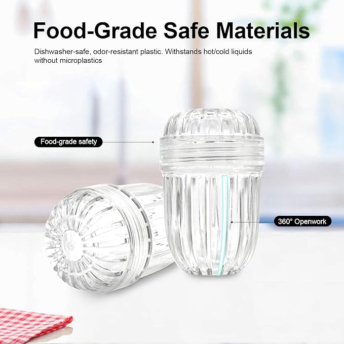 4-Pack Fruit Infuser Inserts for Wide Mouth Water Bottles, Leak-Proof Herb & Tea Strainer, BPA-Free Reusable Diffuser Compatible with 32-40oz Tumblers (Ice Cube Compatible)