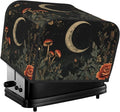 4 Slice Toaster Cover Botanical Flower Moon Vintage Dust Proof Washable Kitchen Appliance Cover with Pocket, Oxford Fabric Countertop Toaster Protector for Standard Toasters Small Appliances