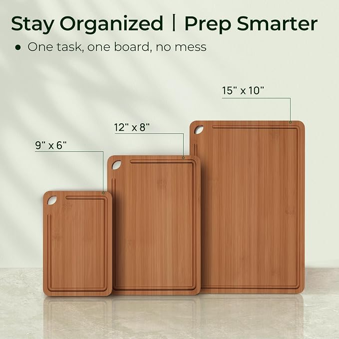 Keechee Bamboo Cutting Board, Wood Chopping & Butcher Block for Kitchen | Non Toxic, Resisted-Cracking&Curling, Deep Juice Groove, Side Handles,Cross-Laminated Structure, Knife-Friendly, Gifts Ready