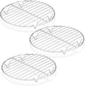 P&P CHEF Round Cooking Rack, Cooling Rack for Steamer, 7.5”, Silver | 3 Pack Stainless Steel Baking Rack for Grilling Roasting, Fits Air Fryer, Canning Pot, Oven & Dishwasher Safe, Non-toxic