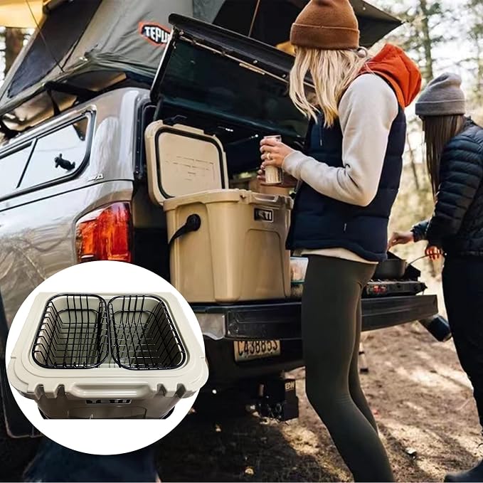 Cooler Basket Compatible with YETI Roadie 24, Dry Goods Wire Cooler Rack Storage Will Keep Smaller Items Dry and Stay Goods High for Roadie 24 Ice Chest Good to Hold Fruit, Utensils, etc
