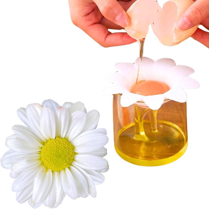 Egg Yolk Separator Cute, Daisy Egg Separator Flower, Egg Separators for Yolk Funny, Egg White Separator, Kitchen Gadgets