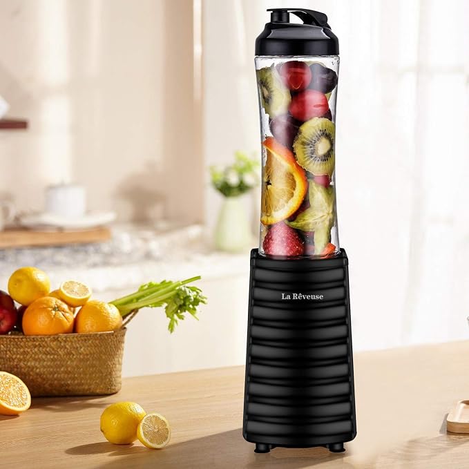 La Reveuse 300W Personal Size Blender (Black) + 18oz Replacement Bottle