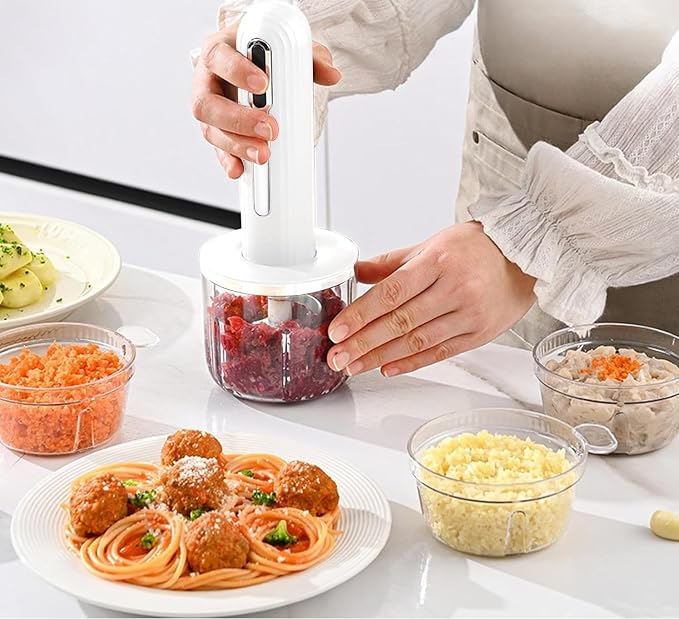 4.5 CUPS Electric Food Chopper For Meat,Onions,vegetables,Garlic,Complementary Food, Meat Chopper Blender，Wireless Electric Food Processor