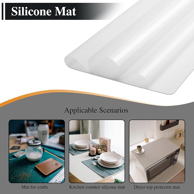 Large Silicone Mats for Kitchen Counte, YACEYACE 2Pcs 25"x 17" Frosted Silicone Mat, Silicone Craft Mats for Jewelry Resin, Heat Resistant, Baking