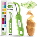 Spring Chef Swivel Vegetable Peeler for Kitchen w/Soft Grip Handle, Green | Premium Potato Peeler w/ Ultra Sharp Stainless Steel Blades, Multifunctional Veggie Peeler for Apple, Carrot, Cucumber, Fruit