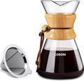 Cosori Pour Over Coffee Maker, Double Layer Stainless Steel Filter, 8cup | Drip Coffee Maker, Coffee Dripper Brewer, High Heat Resistant Carafe, also for Camping, Hiking, 34oz