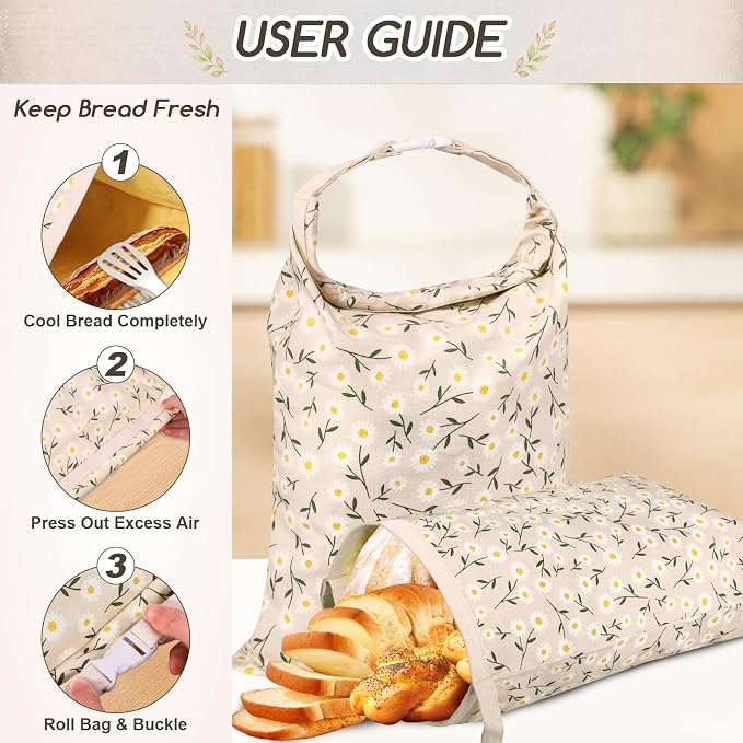 2 Pack Beeswax Bread Bags for Homemade Bread, Sourdough Storage XL 17"x13" | Reusable Bees Wax Bread Bag & Keeper, Natural Canvas with Premium Box for Home Baking, Freezer Storage & Outdoor Use