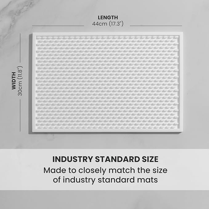 A Bar Above Bar Mat for Countertop, Food Safe Silicone, 12 x 18 Inch | Commercial Strength Bartender Accessory, Dish Drying Pad, Kitchen Counter, Barista Workstation Surface, Spill Proof, Top Find
