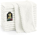 Homaxy 12 Pack Super Soft & Absorbent Dish Cloths, 10" x 10", White | Coral Velvet, Nonstick Oil Fast Drying Microfiber Cleaning Cloth, No Lint Household Dishcloths