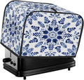 4 Slice Toaster Cover Blue Ethnic Flower Toaster Covers Four Slice Wide Slot Waterproof and Dustproof Covers for Wide Slot Toasters and Small Appliances Kitchen Decor Gifts