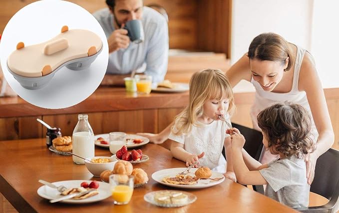 Microwave Egg Poacher, 2 Packs Poached Egg Cooker with Measure Cup, Dishwasher Safe BPA Free, Egg Maker Poached Egg Steamer Blue+Orange