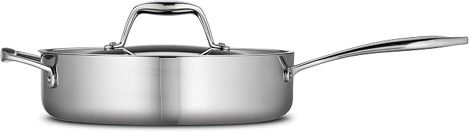 Tramontina Signature Tri-Ply Clad Stainless Steel 3-Quart Saute Pan | Induction-Ready Cooking Pan, Dishwasher-Safe, NSF-Certified, Made in Brazil