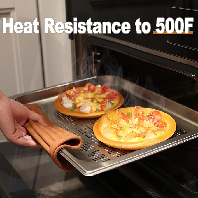 2 Pack Square Trivets for Hot Dishes | 9*12in Silicone Hot Pads for Kitchen,Hot Pots and Pans, Protect Table, Countertops, Heat Resistance to 480°F,Brown