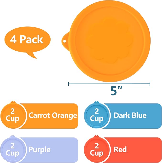 LUVCOSY 2 Cup Silicone Replacement Lids Storage Cover for Pyrex 7200-PC Glass Bowls (Container not Included) 4 Pack Microwave, Dishwasher and Freezer Safe