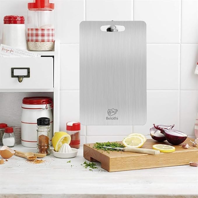 Stainless Steel Cutting Board Set of 3,Non Toxic Cutting Boards for Kitchen | Metal Cutting Board Dishwasher Safe and Hygienic Heavy Duty Chopping Board for Meat Vegetable Fruit(15"x 11",13"x 9",10"x 6")