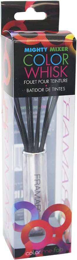 FRAMAR Mighty Mixer Hair Color Whisk, Hair Color Mixer | Color Whisks For Hair Salon, Rubberized Mini Whisk Black