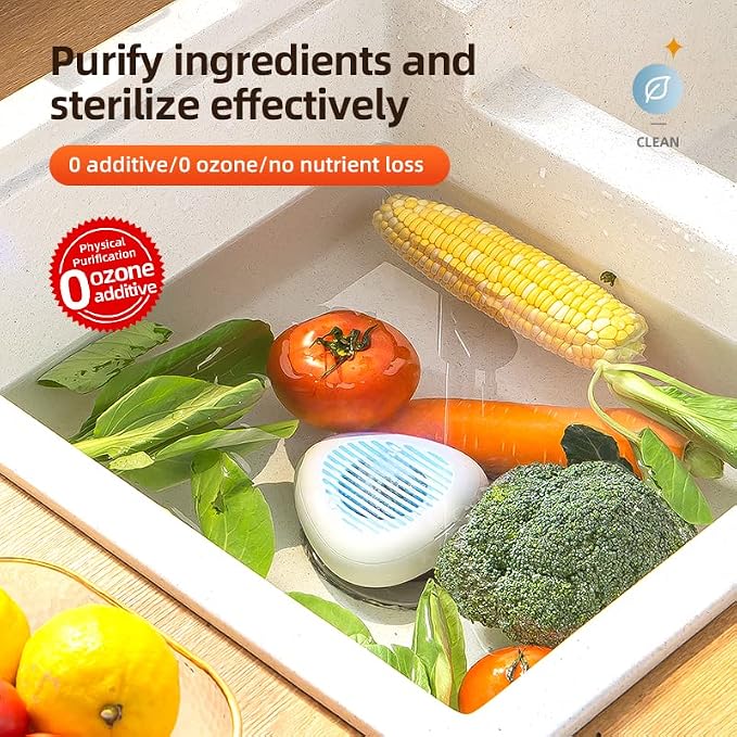 Portable Fruit and Vegetable Washer, Wireless Produce Cleaner with OH-ion | Rechargeable ABS Fruit Washer with 10-Min Auto Cycle, Portable Veggie Cleaner for Kitchen, Camping, Travel and RV