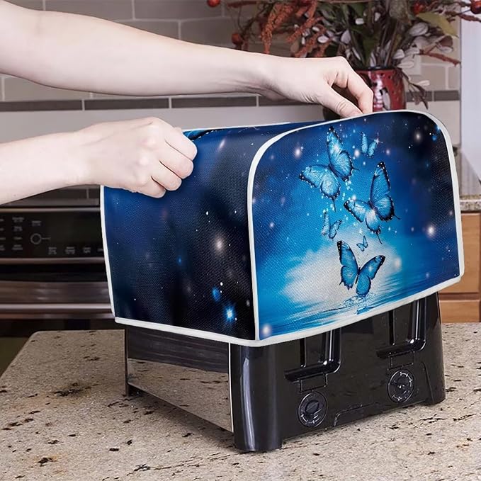 Butterfly Print Toaster Cover 4 Slice Toaster Oven Covers Dust Protection Small Appliance Covers, Waterproof Toaster Oven Protector Toaster Accessories Oven Cover, Kitchen Accessories