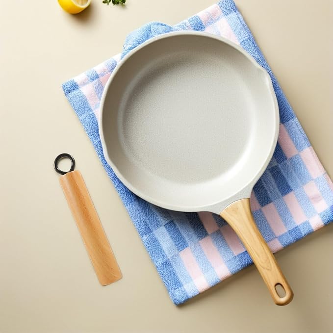 Mikinona Wok Handle Wok Accessories Detachable Handle Cookware Pan Replacement Pot Grip Replacement Wooden Pan Universal Wooden Cookware Beech Iron
