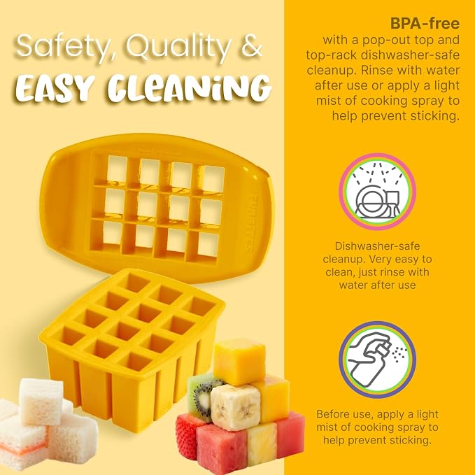 Sandwich Cutter for Kids Lunch, Crustless Bento 2-Pc Set, 1 Pack | Yellow Squares food cutter for toddlers, bite-size uncrustable shapes, bento lunch accessory, BPA-free, dishwasher safe