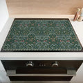 Boho Glass Stove Top Cover for Electric Stoves,Vintage Floral Farmhouse Stove Top Cover for Kitchen Decor,Heat Resistant Cooktop Protector Mat,Non-Slip Washable Dish Drying Mat 28"x20"